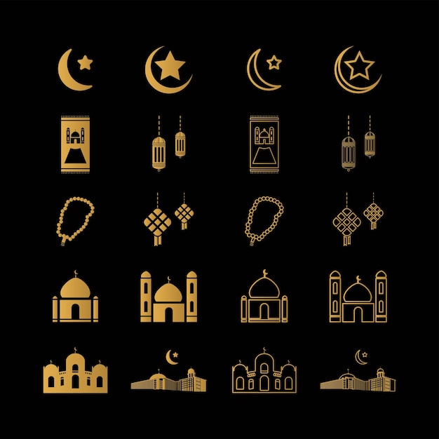 Vector free vector set of islamic elements