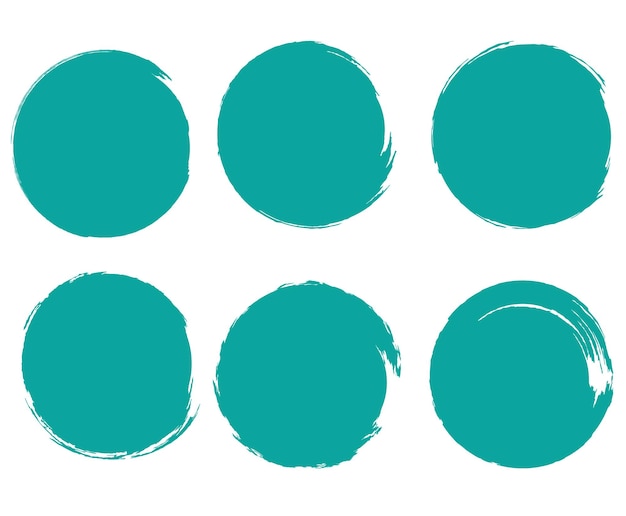 Vector free vector set of rounded grunge circle brush painted brush