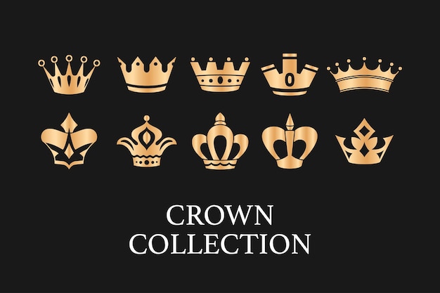 Free vector set of royal crowns vector