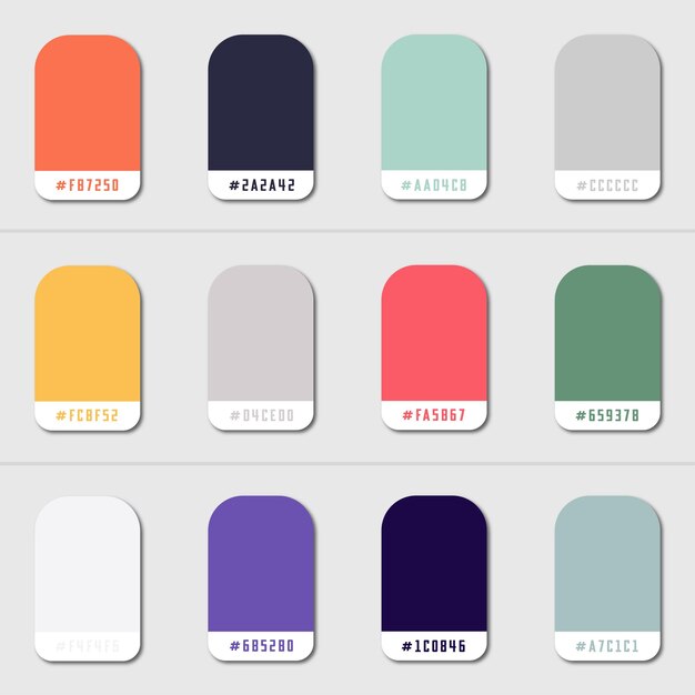 Vector free vector set of various solid color palette