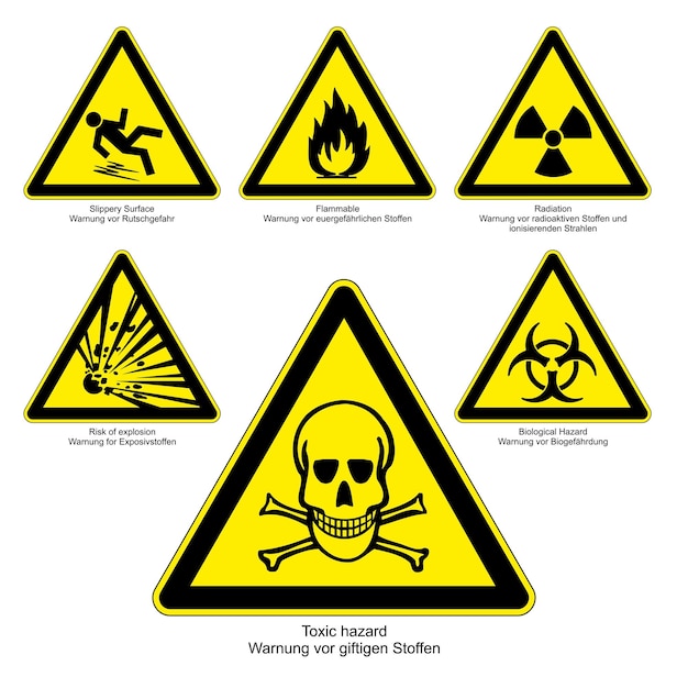 Vector free vector set of warning symbols and icons