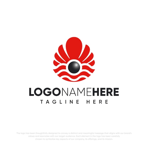 Vector free vector shell and pearl logo template