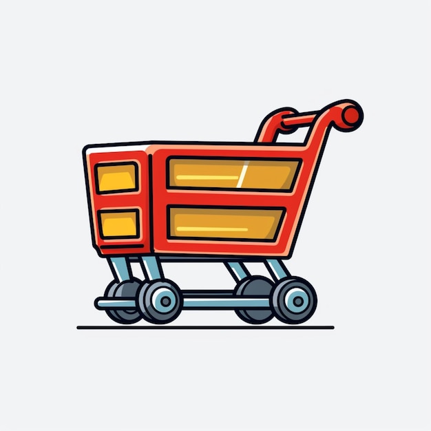 Vector free vector shopping cart art illustration