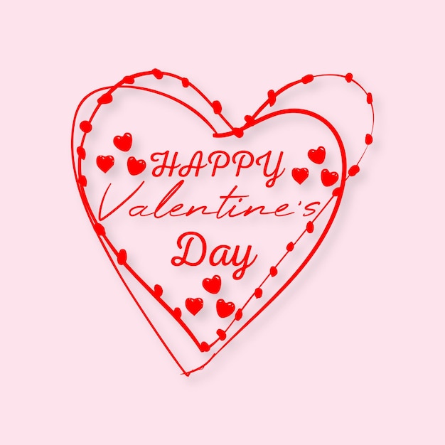 Free vector simple happy valentines Day greeting with love hearts