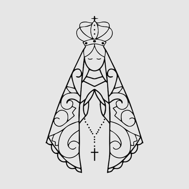 グアダルーペの聖母を記念するシンプルなイラストテーマデザイン