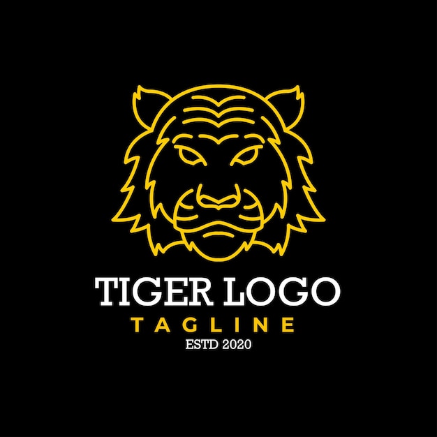 Vector free vector simple tiger logo template flat vector