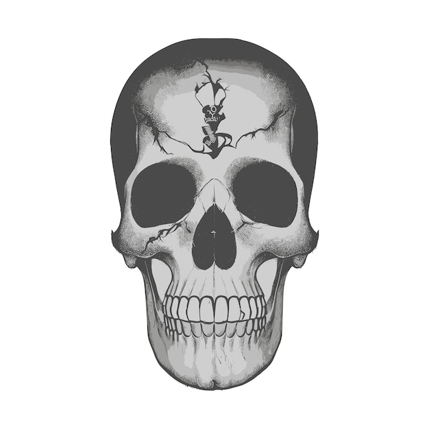 Free vector skull in vintage style illustration