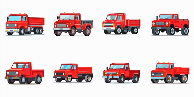 free vector small red suv old truck