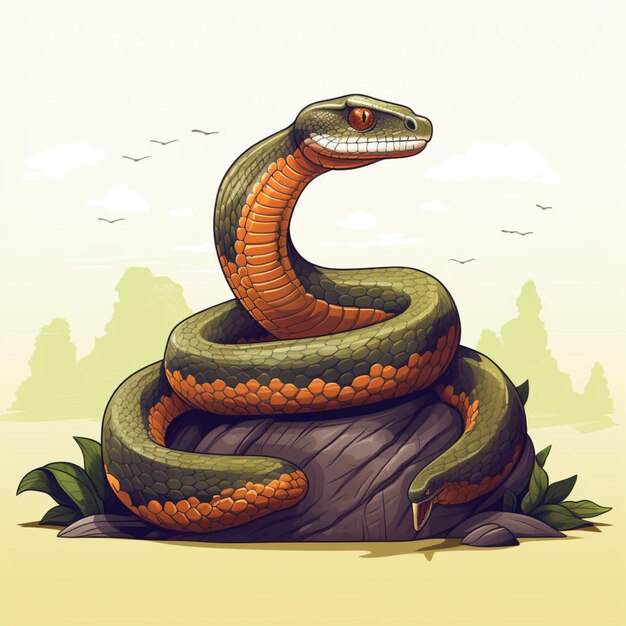 Vector free vector snake art illustration