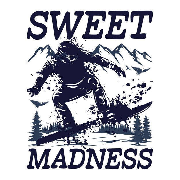 Free vector snowboarding tshirt design