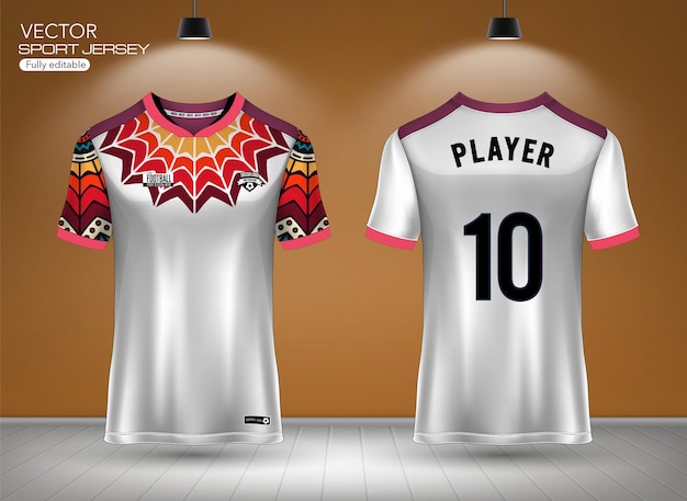 Free vector soccer jersey template sport t shirt design