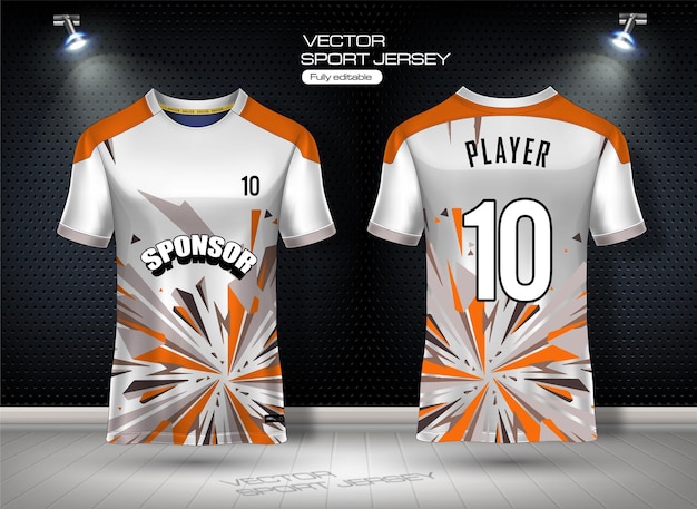 Бесплатный векторный шаблон футбольной майки спортивный дизайн футболки