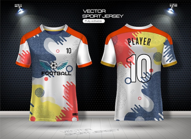 Free vector soccer jersey template sport t shirt design