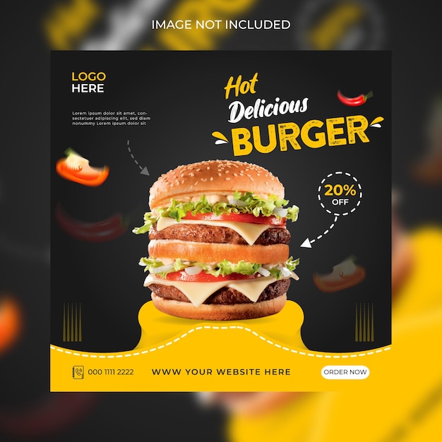 Free vector social media Instagram food post template