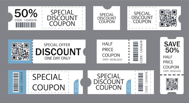 Vector free vector special offers promo vouchers templates set