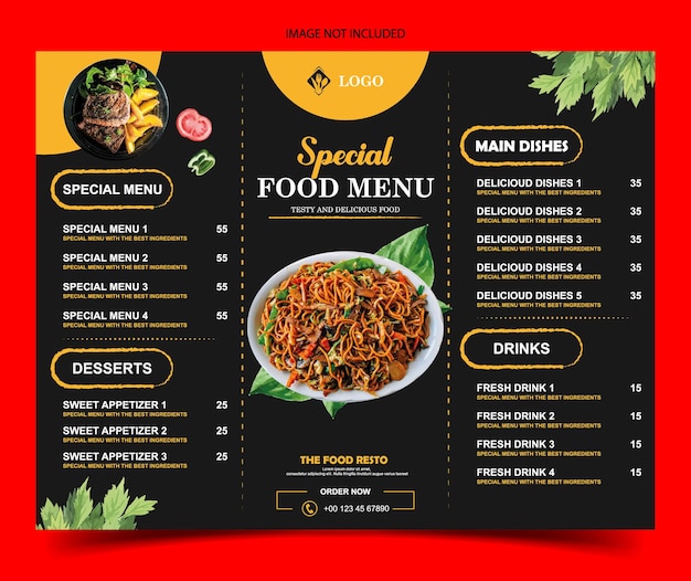 Vector free vector special restaurant food menu for fast food