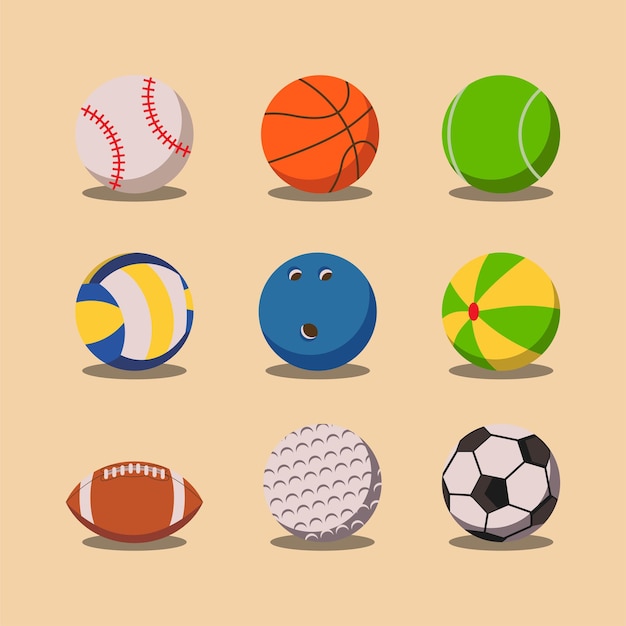 Vector free vector sports ball collection illustration