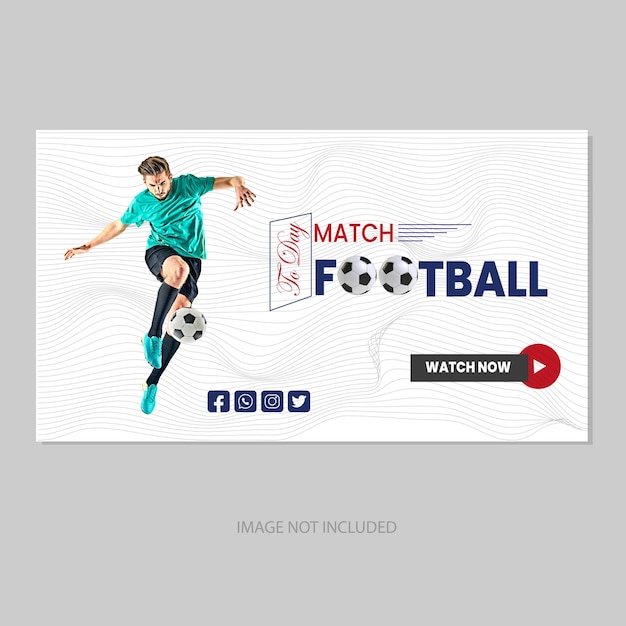 Free vector sports you tube thumbnail design template