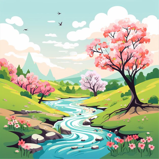 Free vector spring art illustration