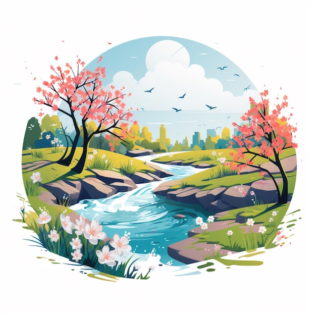 Free vector spring art illustration