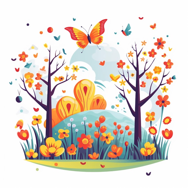 Vector free vector spring clipart art illustration