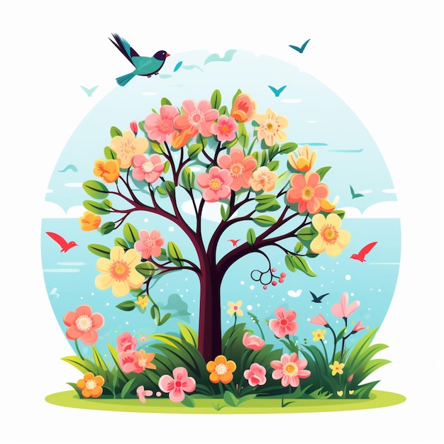 Vector free vector spring clipart art illustration