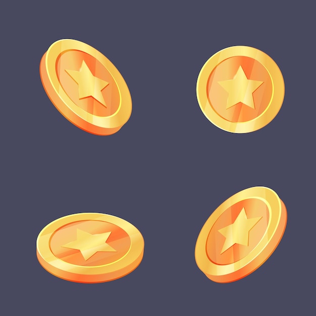 Vector free vector star golden coin