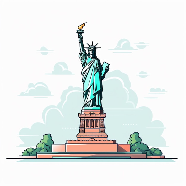 Vector free vector statue of liberty art illustration