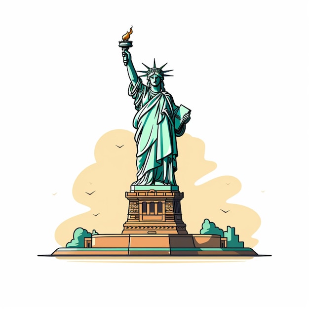 Vector free vector statue of liberty art illustration