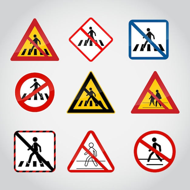 Free vector stop crossing the road flat sign