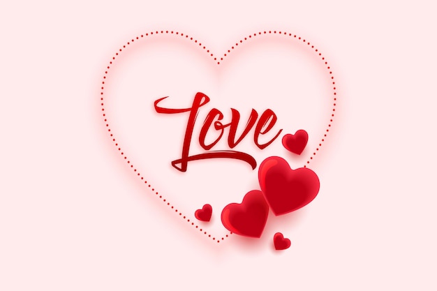 Free vector stylish love text for valentines day with outstanding 3d lettering