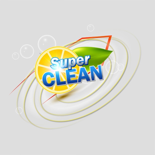 Vector free vector super clean cleaner label