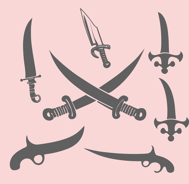 Vector free vector sword icons set