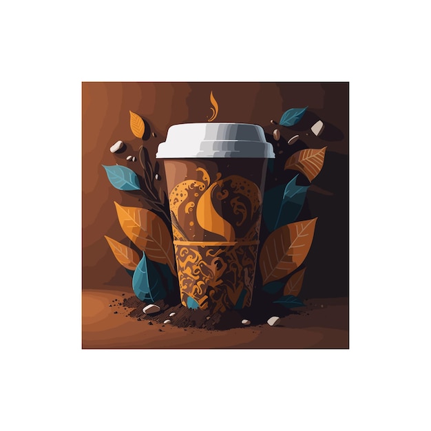 Free vector t shirt design of coffee cold cup