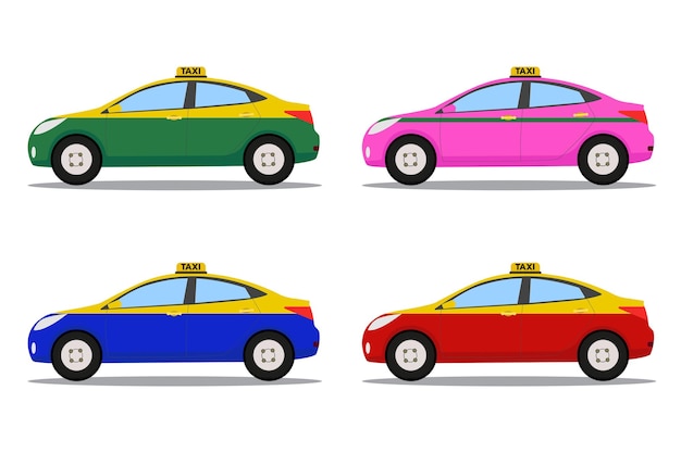 Free vector taxi car service set