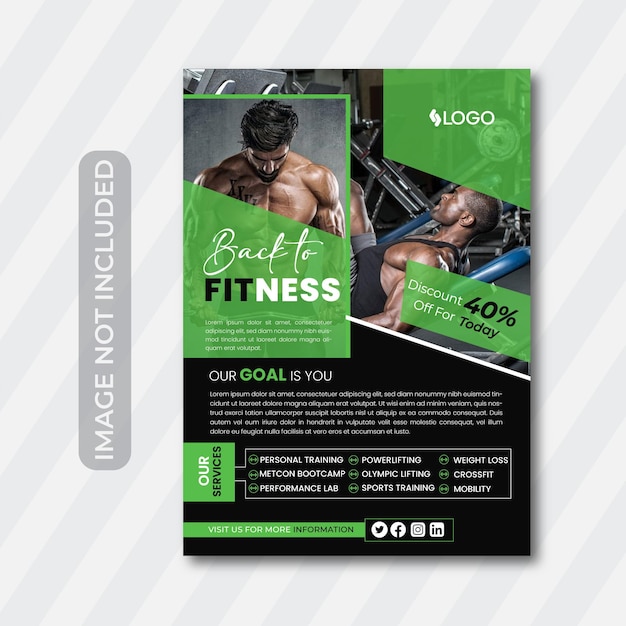Vector free vector template sport flyer with image in a4 size template