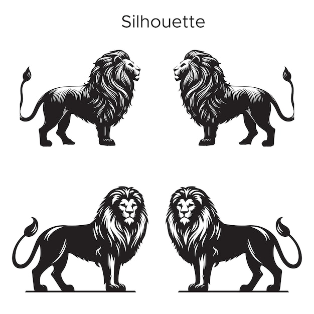 Free Vector Tiger Silhouette Set