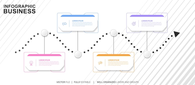 Free vector timeline with dates infographic template