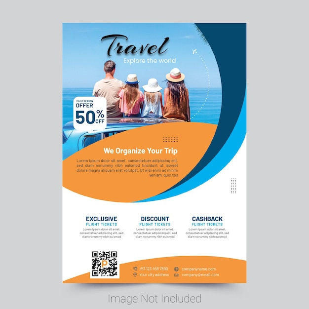 Vector free vector tour travel flyer template