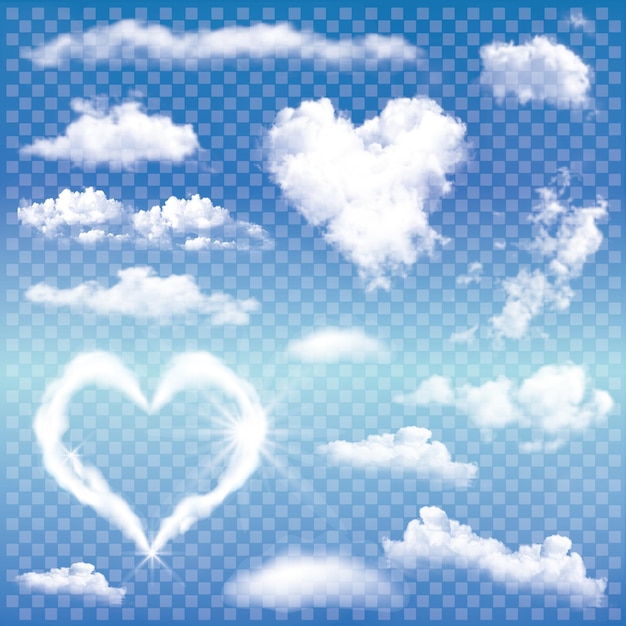 Vector free vector transparent clouds set