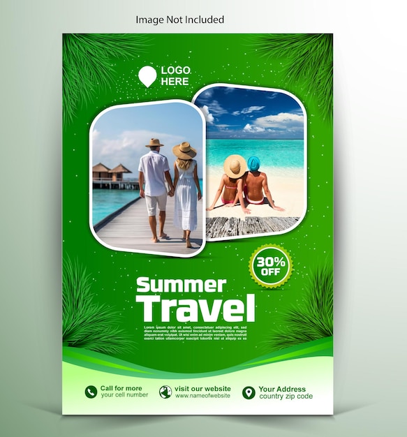 Free vector travel flyer design template