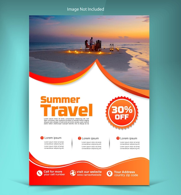 Vector free vector travel flyer design template