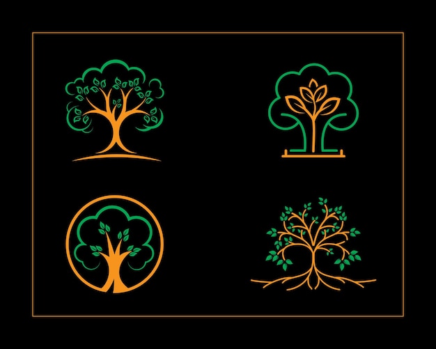 Free Vector tree logo design with human tree logo concept premium vector file