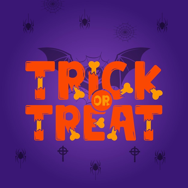 Free vector trick or treat lettering celebration typography design