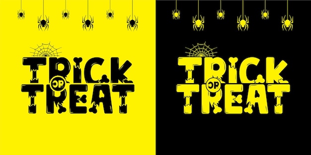 Free vector trick or treat lettering celebration typography design