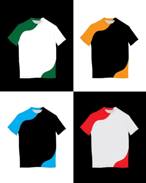 Vector free vector tshirt with 4 color