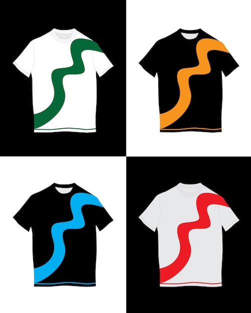 Vector free vector tshirt with 4 color