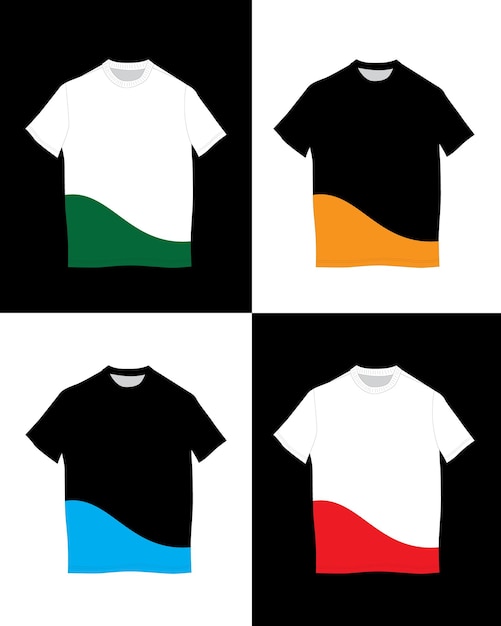 Free vector tshirt with 4 color