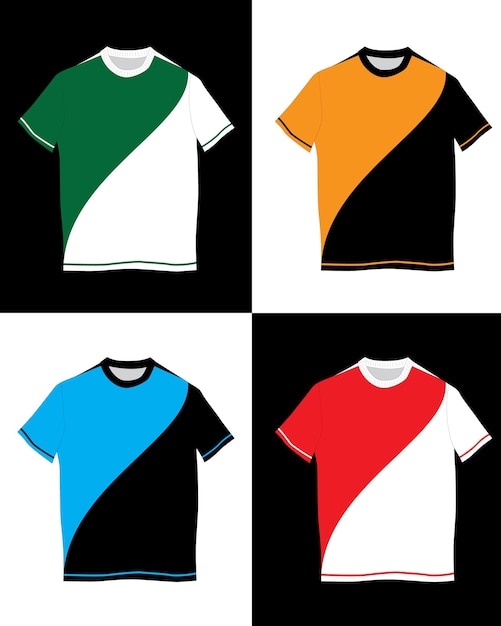 4 色の無料ベクトル t シャツ