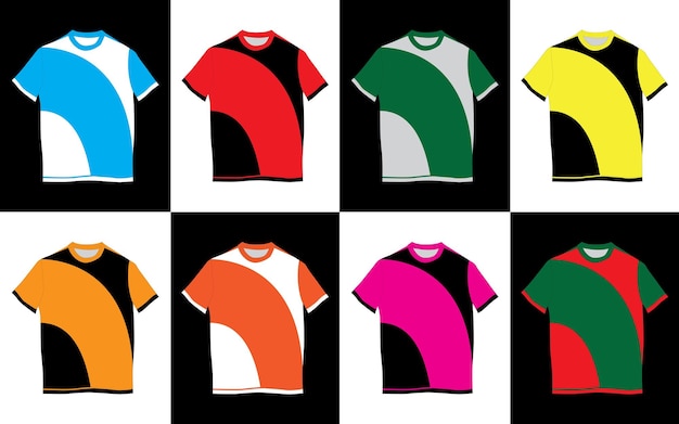 Vector free vector tshirt with 8 color